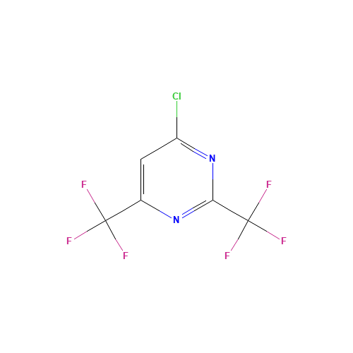 4-chloro-2,6-bis(trifluoromethyl)pyrimidine (CAS: 779-86-2) - Chemical Structure and Molecular Formula 