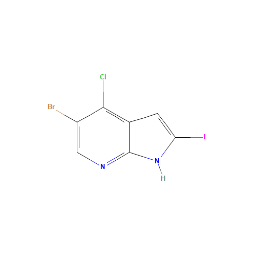 5-bromo-4-chloro-2-iodo-1H-pyrrolo[2,3-b]pyridine (CAS: 876343-87-2) - Chemical Structure and Molecular Formula 