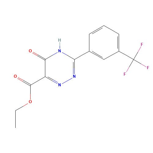ethyl 5-oxo-3-[3-(trifluoromethyl)phenyl]-2H-1,2,4-triazine-6-carboxylate (CAS: 77195-47-2) - Chemical Structure and Molecular Formula 