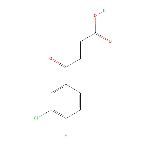 4-(3-chloro-4-fluorophenyl)-4-oxobutanoic acid (CAS: 62903-16-6) - Chemical Structure and Molecular Formula 