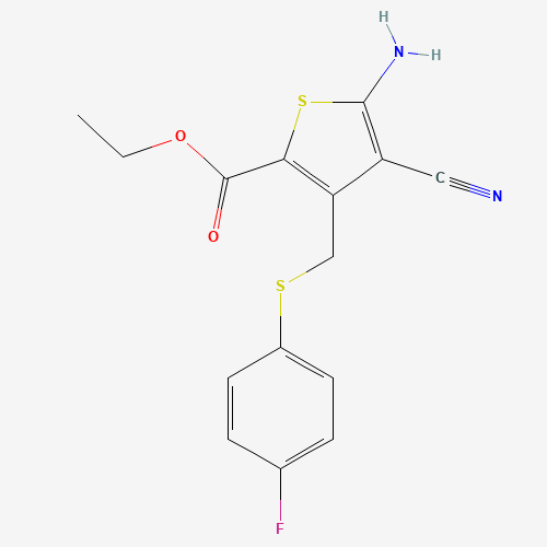 ethyl 5-amino-4-cyano-3-[(4-fluorophenyl)sulfanylmethyl]thiophene-2-carboxylate (CAS: 876678-06-7) - Related Chemical Product