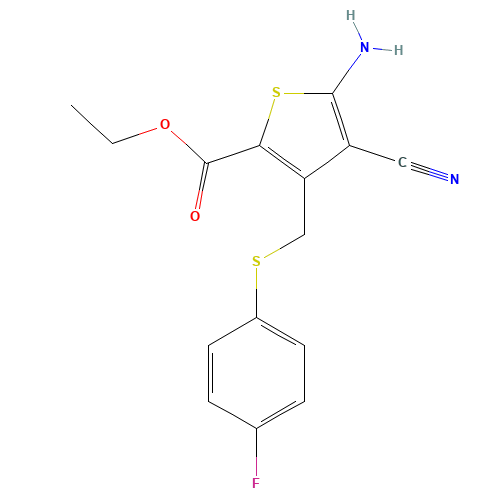 ethyl 5-amino-4-cyano-3-[(4-fluorophenyl)sulfanylmethyl]thiophene-2-carboxylate (CAS: 876678-06-7) - Related Chemical Product