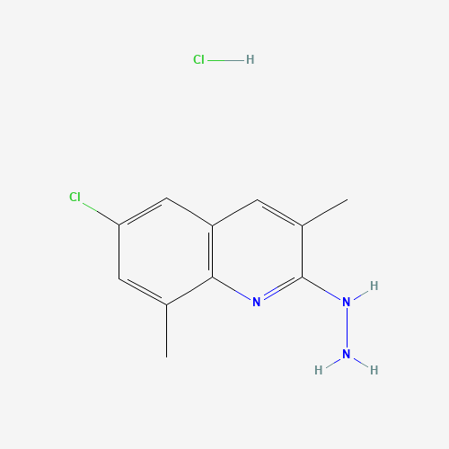 (6-chloro-3,8-dimethylquinolin-2-yl)hydrazine;hydrochloride (CAS: 1017360-76-7) - Chemical Structure and Molecular Formula 
