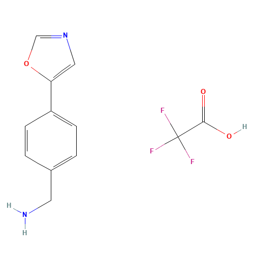 [4-(1,3-oxazol-5-yl)phenyl]methanamine;2,2,2-trifluoroacetic acid (CAS: 1360616-38-1) - Chemical Structure and Molecular Formula 