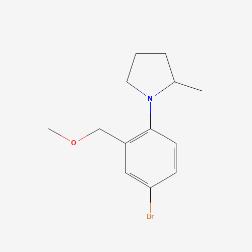 1-[4-bromo-2-(methoxymethyl)phenyl]-2-methylpyrrolidine (CAS: 1243559-15-0) - Chemical Structure and Molecular Formula 