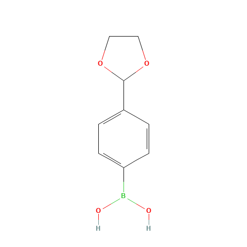 [4-(1,3-dioxolan-2-yl)phenyl]boronic acid (CAS: 1401222-65-8) - Chemical Structure and Molecular Formula 