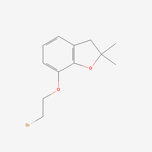 7-(2-bromoethoxy)-2,2-dimethyl-3H-1-benzofuran (CAS: 150375-54-5) - Chemical Structure and Molecular Formula 