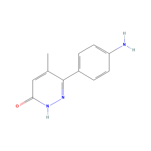 3-(4-aminophenyl)-4-methyl-1H-pyridazin-6-one (CAS: 52240-11-6) - Chemical Structure and Molecular Formula 