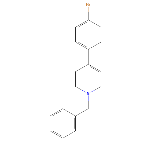 1-benzyl-4-(4-bromophenyl)-3,6-dihydro-2H-pyridine (CAS: 188863-87-8) - Chemical Structure and Molecular Formula 