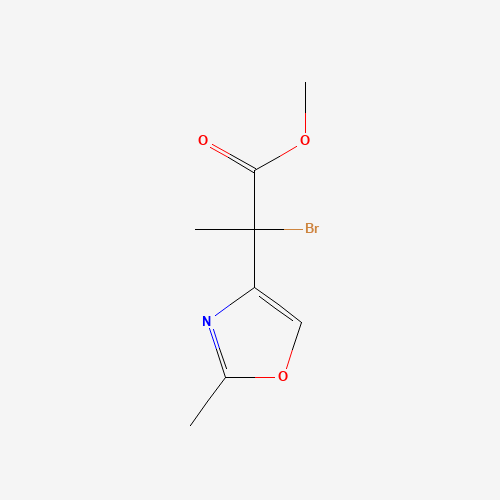 methyl 2-bromo-2-(2-methyl-1,3-oxazol-4-yl)propanoate (CAS: 1350855-57-0) - Chemical Structure and Molecular Formula 