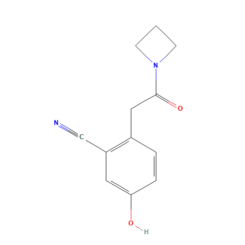 2-[2-(azetidin-1-yl)-2-oxoethyl]-5-hydroxybenzonitrile (CAS: 1402554-85-1) - Chemical Structure and Molecular Formula 