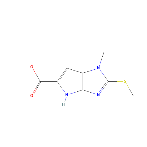 methyl 1-methyl-2-methylsulfanyl-2H-pyrrolo[2,3-d]imidazole-5-carboxylate (CAS: 1092351-78-4) - Chemical Structure and Molecular Formula 