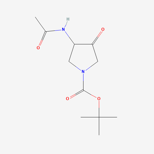 tert-butyl 3-acetamido-4-oxopyrrolidine-1-carboxylate (CAS: 945217-66-3) - Chemical Structure and Molecular Formula 