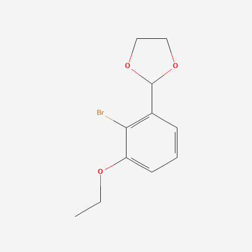 2-(2-bromo-3-ethoxyphenyl)-1,3-dioxolane (CAS: 1364685-20-0) - Chemical Structure and Molecular Formula 