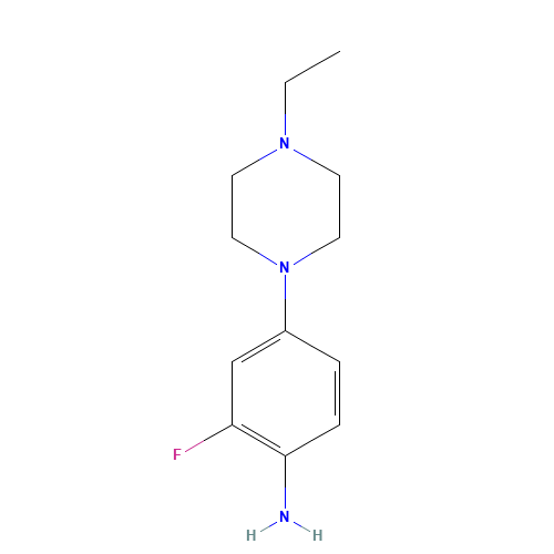 4-(4-ethylpiperazin-1-yl)-2-fluoroaniline (CAS: 500205-60-7) - Chemical Structure and Molecular Formula 