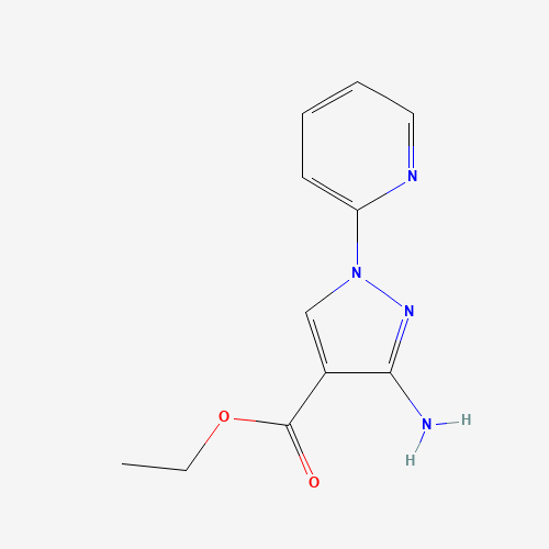 ethyl 3-amino-1-pyridin-2-ylpyrazole-4-carboxylate (CAS: 1338358-78-3) - Chemical Structure and Molecular Formula 