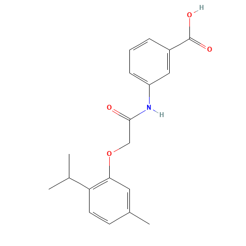 3-[[2-(5-methyl-2-propan-2-ylphenoxy)acetyl]amino]benzoic acid (CAS: 649773-89-7) - Related Chemical Product