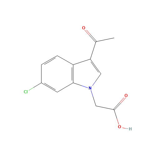 2-(3-acetyl-6-chloroindol-1-yl)acetic acid (CAS: 1386456-84-3) - Chemical Structure and Molecular Formula 
