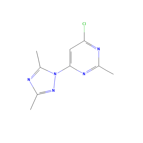 4-chloro-6-(3,5-dimethyl-1,2,4-triazol-1-yl)-2-methylpyrimidine (CAS: 1249591-19-2) - Chemical Structure and Molecular Formula 