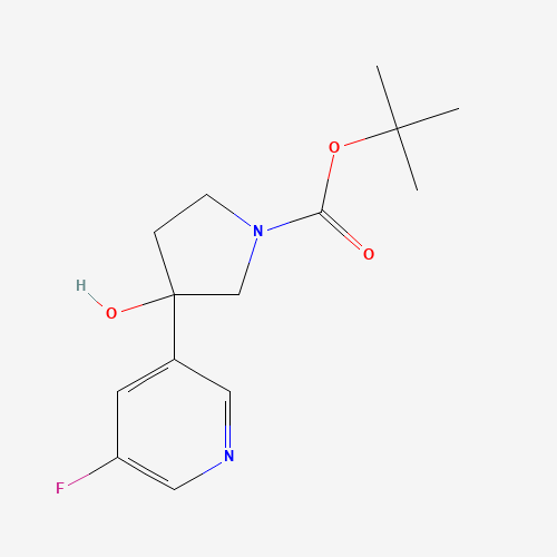 tert-butyl 3-(5-fluoropyridin-3-yl)-3-hydroxypyrrolidine-1-carboxylate (CAS: 1225218-32-5) - Chemical Structure and Molecular Formula 