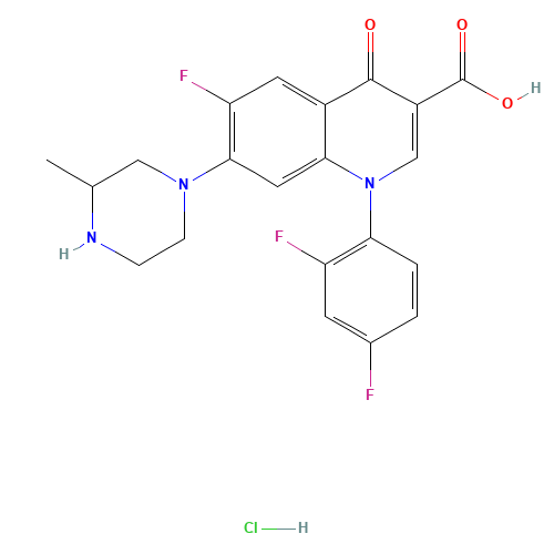 1-(2,4-difluorophenyl)-6-fluoro-7-(3-methylpiperazin-1-yl)-4-oxoquinoline-3-carboxylic acid;hydrochloride (CAS: 105784-61-0) - Related Chemical Product