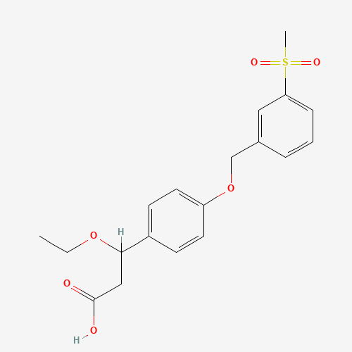 3-ethoxy-3-[4-[(3-methylsulfonylphenyl)methoxy]phenyl]propanoic acid (CAS: 1202575-29-8) - Related Chemical Product