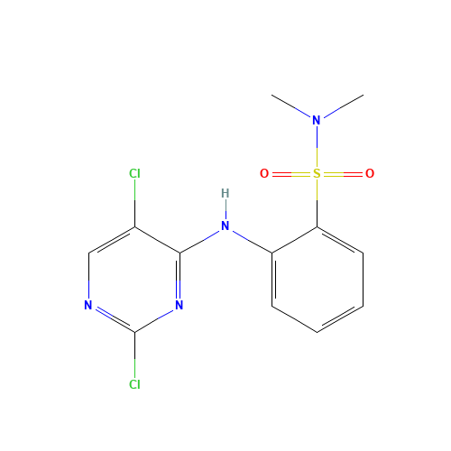 2-[(2,5-dichloropyrimidin-4-yl)amino]-N,N-dimethylbenzenesulfonamide (CAS: 1022956-26-8) - Chemical Structure and Molecular Formula 