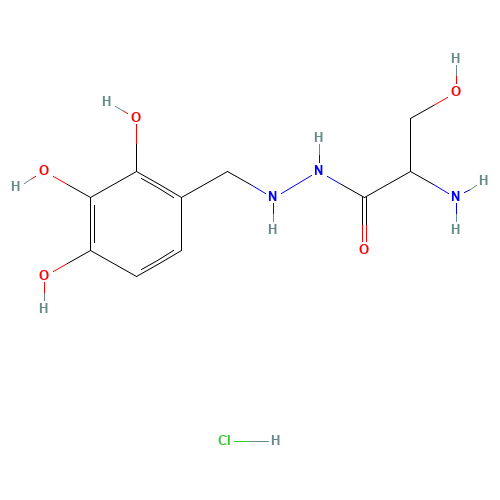 2-amino-3-hydroxy-N'-[(2,3,4-trihydroxyphenyl)methyl]propanehydrazide;hydrochloride (CAS: 14046-64-1) - Related Chemical Product