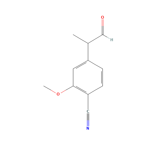 2-methoxy-4-(1-oxopropan-2-yl)benzonitrile (CAS: 1255207-22-7) - Chemical Structure and Molecular Formula 