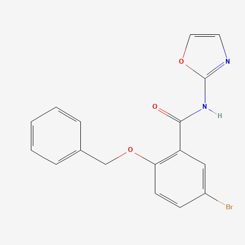 5-bromo-N-(1,3-oxazol-2-yl)-2-phenylmethoxybenzamide (CAS: 1285513-89-4) - Chemical Structure and Molecular Formula 