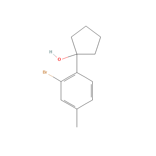 1-(2-bromo-4-methylphenyl)cyclopentan-1-ol (CAS: 1437052-26-0) - Chemical Structure and Molecular Formula 