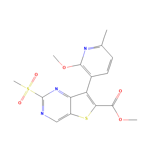 methyl 7-(2-methoxy-6-methylpyridin-3-yl)-2-methylsulfonylthieno[3,2-d]pyrimidine-6-carboxylate (CAS: 1462950-43-1) - Related Chemical Product