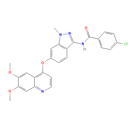 4-chloro-N-[6-(6,7-dimethoxyquinolin-4-yl)oxy-1-methylindazol-3-yl]benzamide (CAS: 862178-89-0) - Related Chemical Product