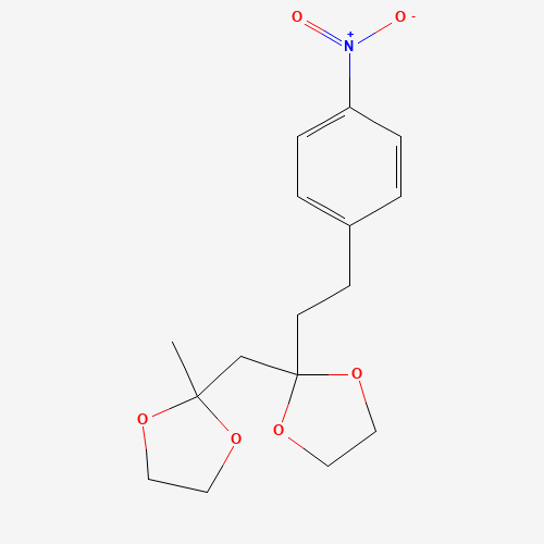 2-methyl-2-[[2-[2-(4-nitrophenyl)ethyl]-1,3-dioxolan-2-yl]methyl]-1,3-dioxolane (CAS: 782475-33-6) - Chemical Structure and Molecular Formula 