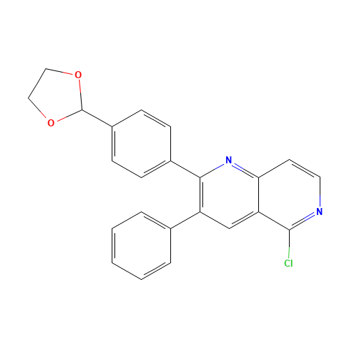 5-chloro-2-[4-(1,3-dioxolan-2-yl)phenyl]-3-phenyl-1,6-naphthyridine (CAS: 917363-82-7) - Related Chemical Product