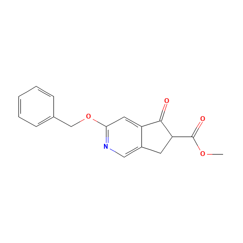 methyl 5-oxo-3-phenylmethoxy-6,7-dihydrocyclopenta[c]pyridine-6-carboxylate (CAS: 1222090-65-4) - Chemical Structure and Molecular Formula 