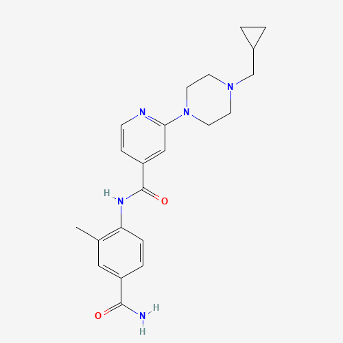 N-(4-carbamoyl-2-methylphenyl)-2-[4-(cyclopropylmethyl)piperazin-1-yl]pyridine-4-carboxamide (CAS: 1131605-00-9) - Chemical Structure and Molecular Formula 
