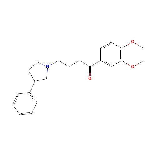 1-(2,3-dihydro-1,4-benzodioxin-6-yl)-4-(3-phenylpyrrolidin-1-yl)butan-1-one (CAS: 431938-85-1) - Chemical Structure and Molecular Formula 