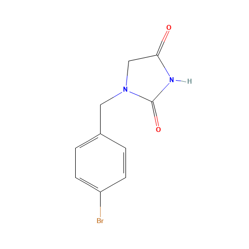 1-[(4-bromophenyl)methyl]imidazolidine-2,4-dione (CAS: 201987-81-7) - Chemical Structure and Molecular Formula 