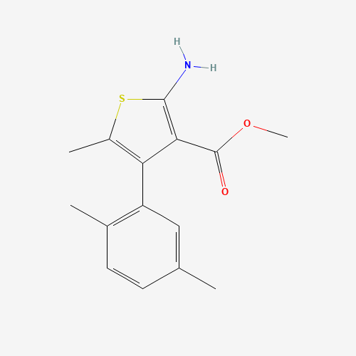 methyl 2-amino-4-(2,5-dimethylphenyl)-5-methylthiophene-3-carboxylate (CAS: 350990-17-9) - Chemical Structure and Molecular Formula 