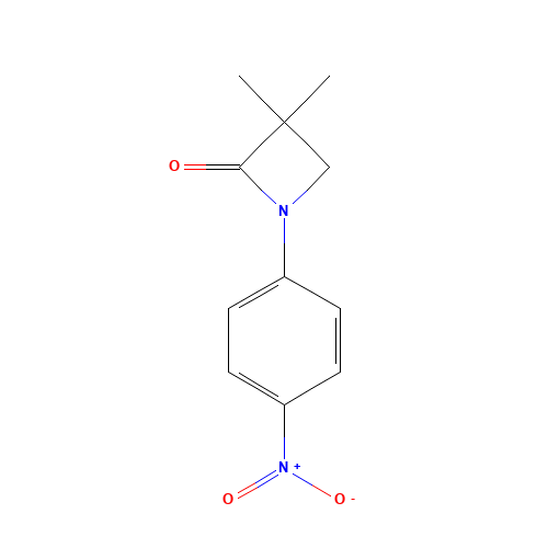 3,3-dimethyl-1-(4-nitrophenyl)azetidin-2-one (CAS: 27983-73-9) - Chemical Structure and Molecular Formula 