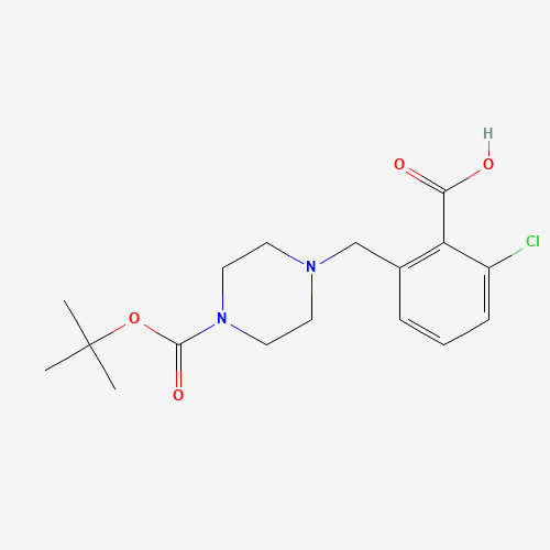 2-chloro-6-[[4-[(2-methylpropan-2-yl)oxycarbonyl]piperazin-1-yl]methyl]benzoic acid (CAS: 1460036-55-8) - Related Chemical Product