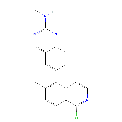 6-(1-chloro-6-methylisoquinolin-5-yl)-N-methylquinazolin-2-amine (CAS: 943602-78-6) - Chemical Structure and Molecular Formula 