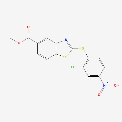methyl 2-(2-chloro-4-nitrophenyl)sulfanyl-1,3-benzothiazole-5-carboxylate (CAS: 315228-84-3) - Related Chemical Product