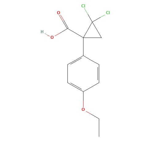 2,2-dichloro-1-(4-ethoxyphenyl)cyclopropane-1-carboxylic acid (CAS: 104023-75-8) - Chemical Structure and Molecular Formula 