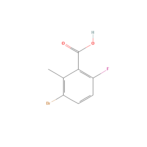3-bromo-6-fluoro-2-methylbenzoic acid (CAS: 1427373-55-4) - Chemical Structure and Molecular Formula 