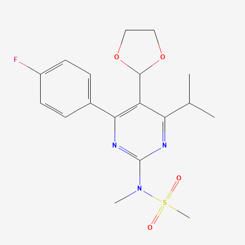 N-[5-(1,3-dioxolan-2-yl)-4-(4-fluorophenyl)-6-propan-2-ylpyrimidin-2-yl]-N-methylmethanesulfonamide (CAS: 916480-94-9) - Related Chemical Product