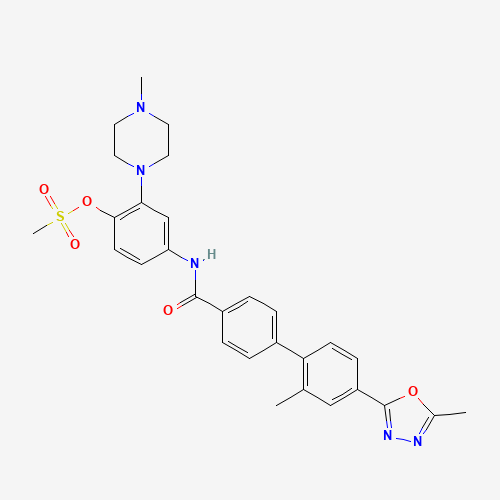 [4-[[4-[2-methyl-4-(5-methyl-1,3,4-oxadiazol-2-yl)phenyl]benzoyl]amino]-2-(4-methylpiperazin-1-yl)phenyl] methanesulfonate (CAS: 256227-78-8) - Related Chemical Product