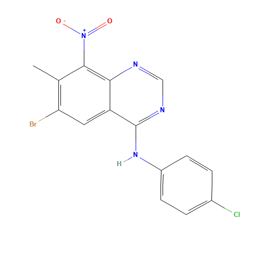 6-bromo-N-(4-chlorophenyl)-7-methyl-8-nitroquinazolin-4-amine (CAS: 1446113-37-6) - Related Chemical Product