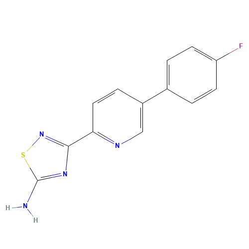 3-[5-(4-fluorophenyl)pyridin-2-yl]-1,2,4-thiadiazol-5-amine (CAS: 1179360-02-1) - Chemical Structure and Molecular Formula 